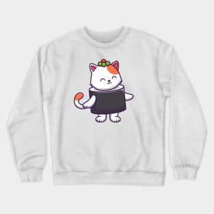 Cute Cat Sushi Salmon (3) Crewneck Sweatshirt